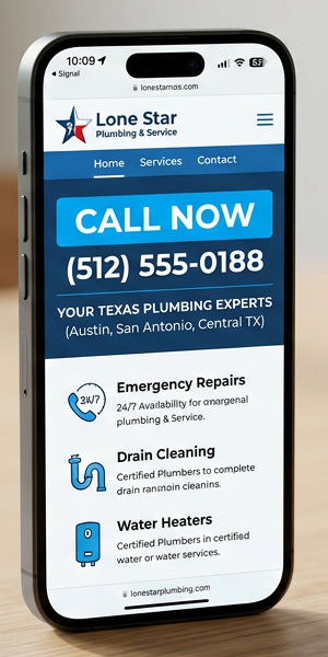 Mobile-optimized plumber website example built by QuickPro Websites in Houston, TX